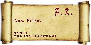 Papp Kolos névjegykártya